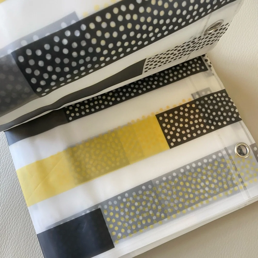 Shower curtain-yellow with polka dot